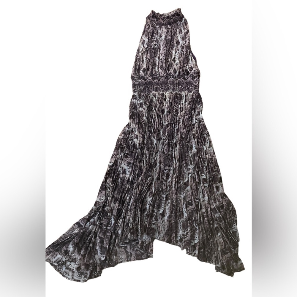Olivaceous Pink / Maroon Sleeveless Snakeskin-print Dress- Gorgeous and Flowing!